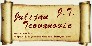 Julijan Teovanović vizit kartica